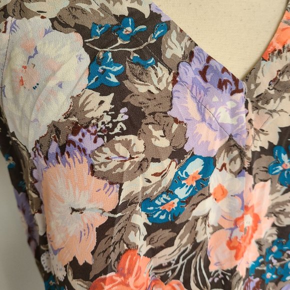 REBECCA TAYLOR penelope silk floral pleated top - Picture 3 of 8